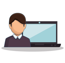 laptop computer with user isolated icon