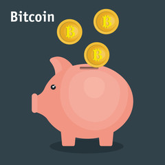 bitcoins trading flat icons