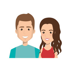 Obraz premium young couple avatars characters