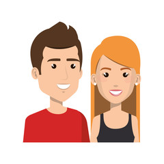 young couple avatars characters