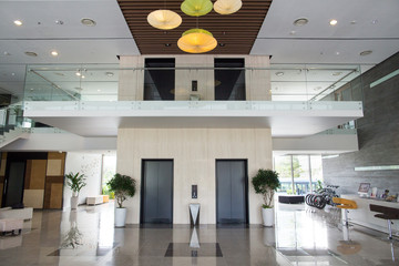 Lobby of modern office building