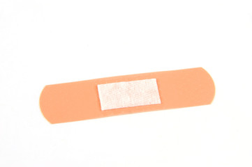 Single adhesive bandage isolated on white background
