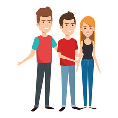 Obraz premium young people avatars group