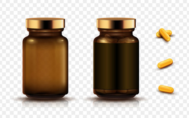 medicine jars and capsules