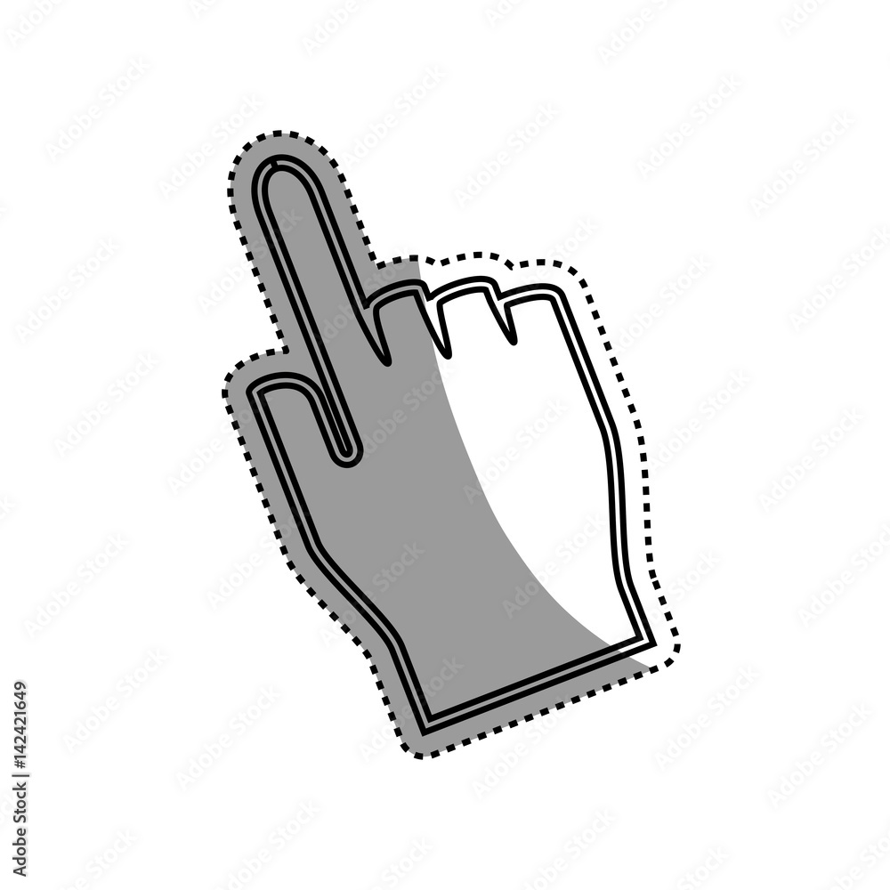 Poster hand click cursor icon vector illustration graphic design