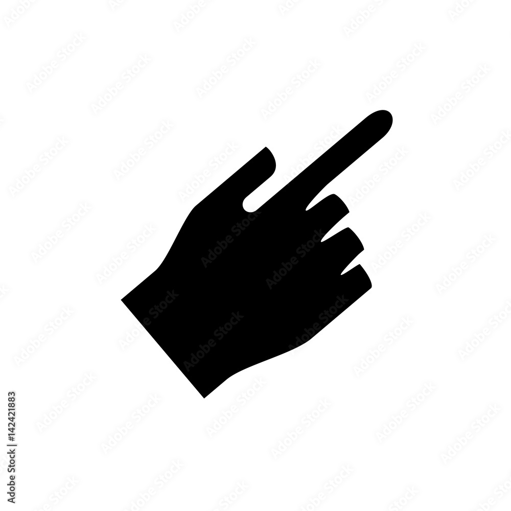 Poster hand click cursor icon vector illustration graphic design