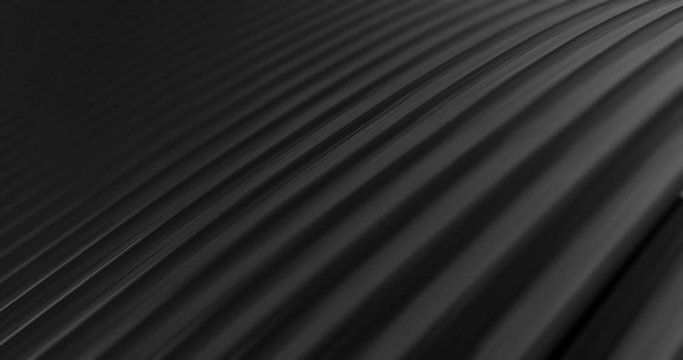 Abstract 4K background seamless loop of steel curves and texture with reflection of animated light and environment. 3D model of metal,  metallic technologies and industrial metal, reflecting light.