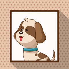 cute doggy frame picture vector illustration eps 10