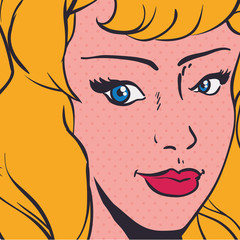 Woman pop art comic icon vector illustration graphic design