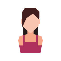 Woman faceless profile icon vector illustration graphic design