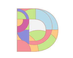 D Alphabet Letter Glasses Logo