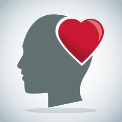 human head heart brain vector illustration eps 10