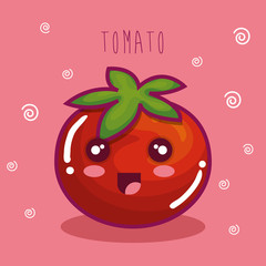 fresh tomato vegetable character vector illustration design