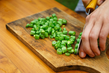 vegetables cooking class. culinary workshop. salad