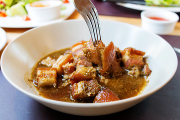 stewed pork in bowl