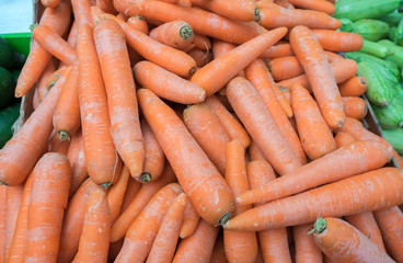 Big carrots for sale at local city market