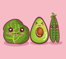 fresh vegetable funny character vector illustration design