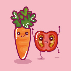 fresh vegetable funny character vector illustration design