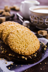 Cookie with sesame seeds.