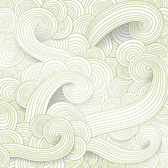 Tangled pattern, waves background. Abstract hand-drawn ornament, illustration