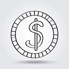 money coin icon over white background. vector illustration