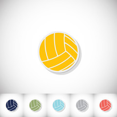 Volleyball ball. Flat sticker with shadow on white background