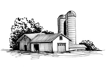 Old farm sketch © berdsigns