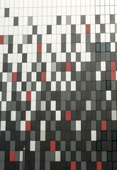 Part of ceramic exterior facade of ICE Krakow Congress Center, Kraków, Poland.