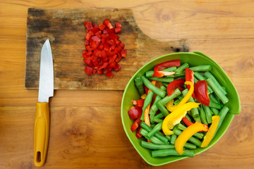 Vegetable salad. culinary class, workshop