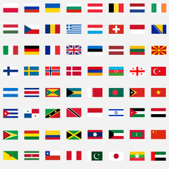 Fototapeta premium A large set of flags. Flat design, vector illustration, vector.