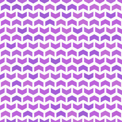 Geometric pattern with purple arrows. Seamless abstract background