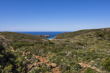 Promontory of Cala Domestica in Buggerru, west coast of Sardinia, Italy