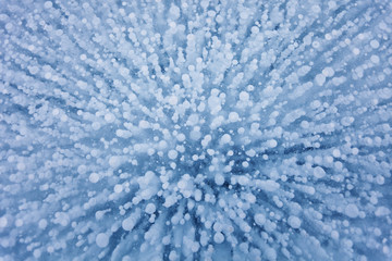 bubbles texture in ice . Winter background