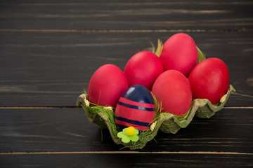 Red easter eggs