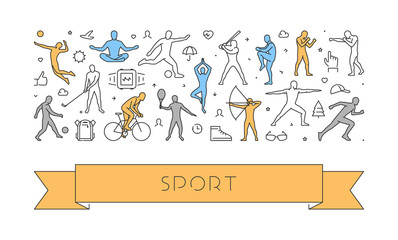 Modern linear sports banner for web