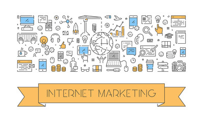 Line web banner for internet marketing