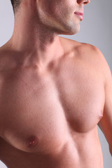 Chest of a male.