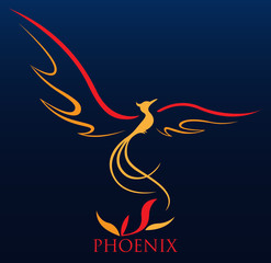 vector illustration of a phoenix, a mythical bird known for its long life and its ability to regenerate or be reborn