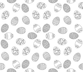 Vector seamless simple pattern with easter eggs. Easter holiday background of ornamental eggs