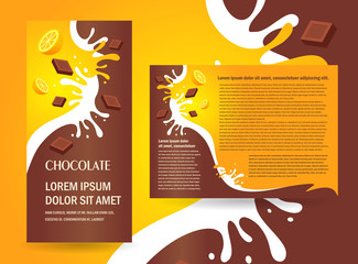 brochure chocolate fruits orange element design