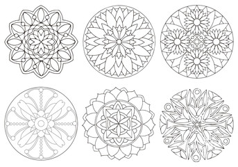 Relaxing mandalas. Flowers for coloring