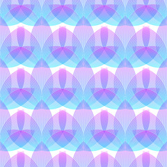 Abstract pink and blue background, geometric shapes with many thin lines. Seamless vector pattern. Lotus petals pattern. Vector illustration.