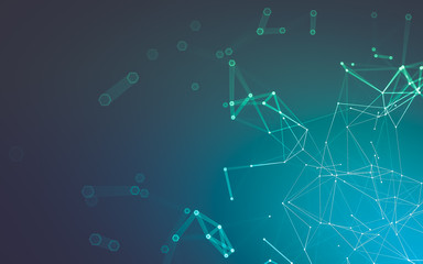 Abstract polygonal space low poly dark background, 3d rendering