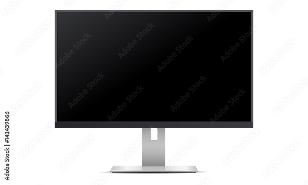 Poster tv screen with black screen. mockup monitor allow you to display your designs and layouts into a dig
