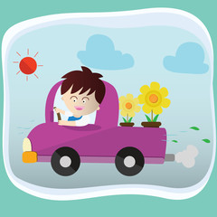 Obraz na płótnie Canvas Holiday Travel Tips by car Vector illustration