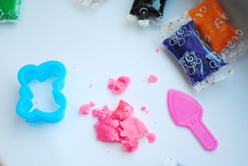 polymer clay in the fingers