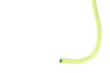 Green color fabric cable rope represent the rope concept related idea.