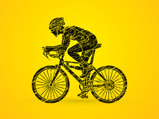 Fototapeta premium Bicycle racing designed using grunge brush graphic vector