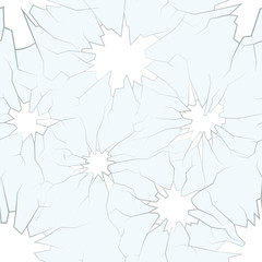 A lot of broken holes in glass, seamless pattern