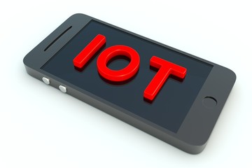 IOT mobile phone white background 3d illustration